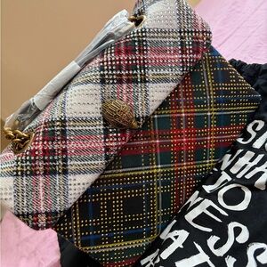 Kurt Geiger Multicolor Plaid with Gold Detail